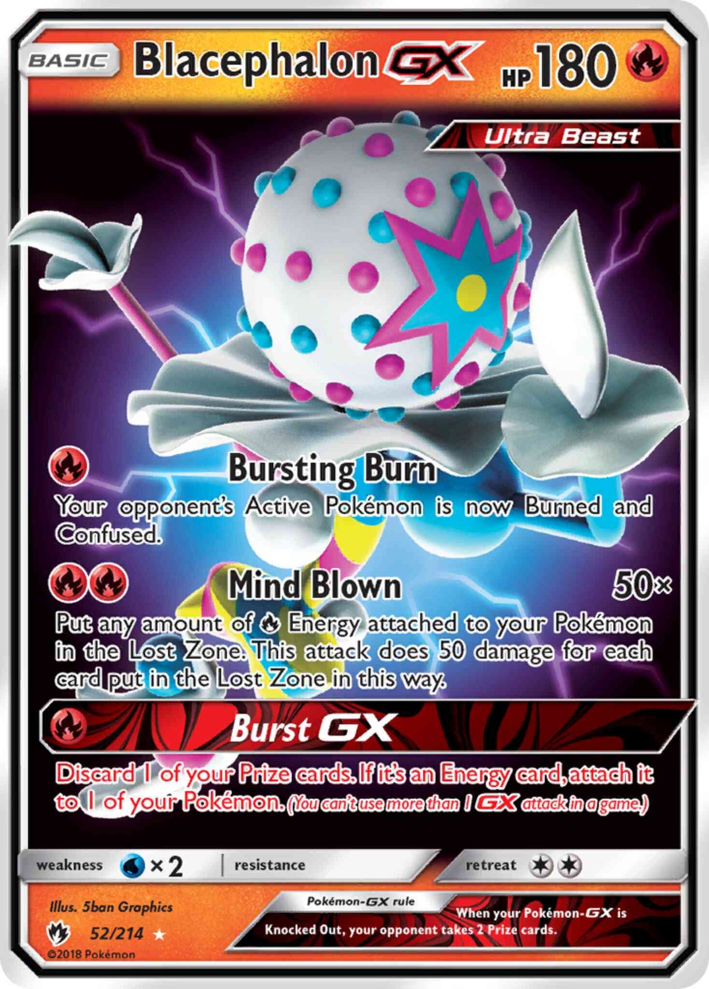 Blacephalon-GX - 52/214 - Rare Holo GX [sm8-52] [Ultra]