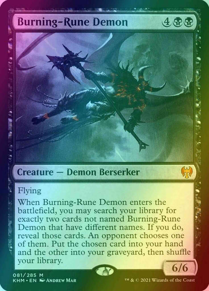 Burning-Rune Demon [81] [Kaldheim] [Foil] – Face to Face Games