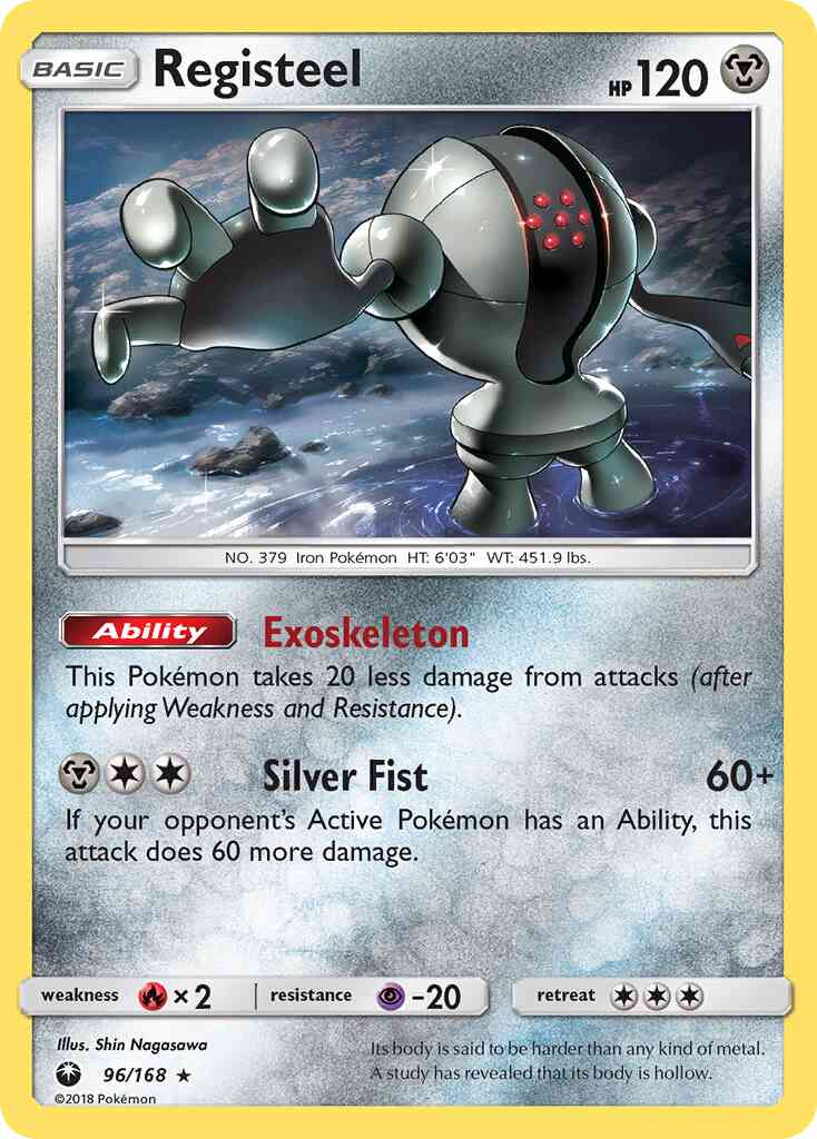 Registeel - 96/168 - Rare [sm7-96] [Non-Holo]