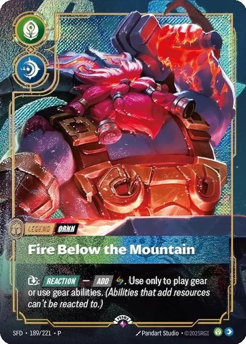 Fire Below the Mountain (Ornn) (Metal) - 189/221 [Riftbound Organized Play Promotional Cards] [Foil]
