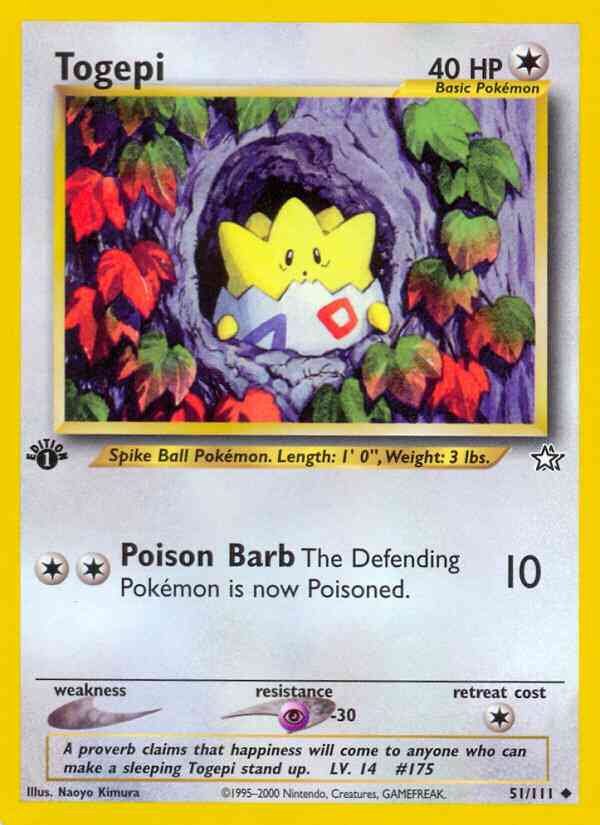 Togepi - 51/111 - Uncommon - 1st Edition [neo1-51] [Non-Holo]
