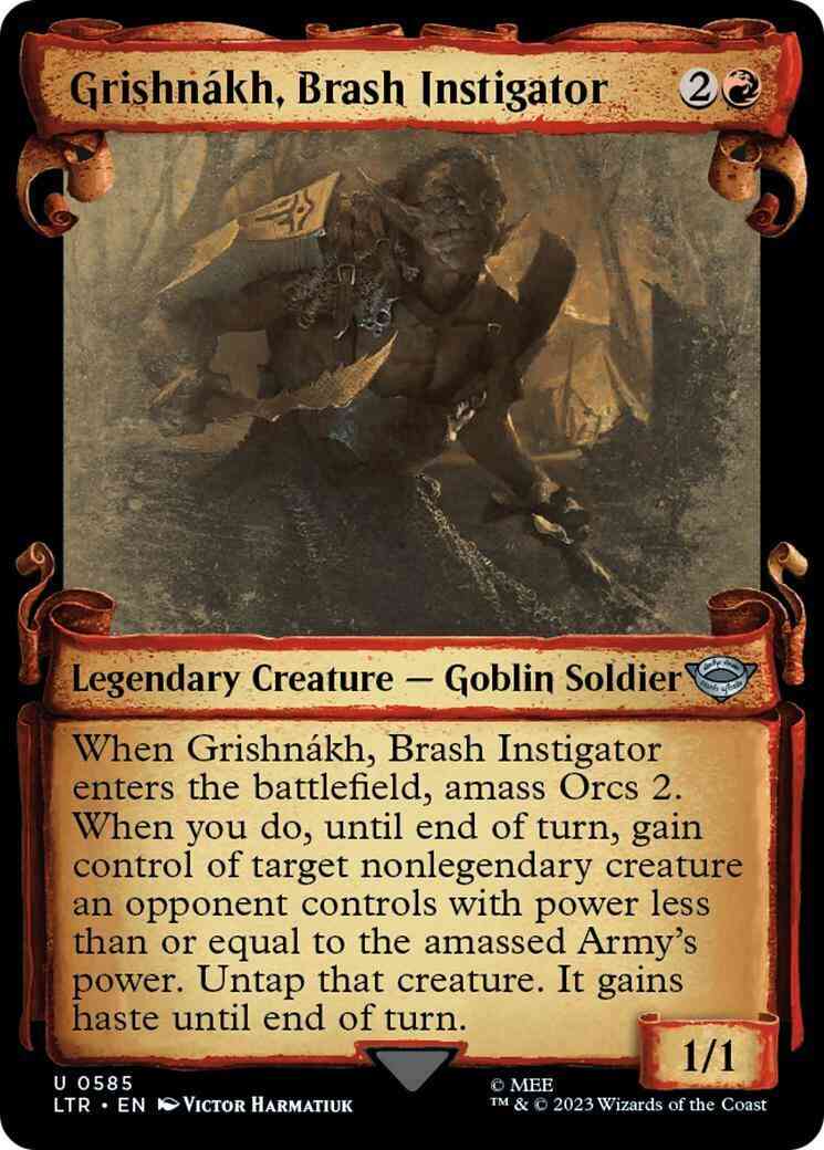 Grishnákh, Brash Instigator [585] [Scrolls Showcase] [The Lord of the Rings: Tales of Middle-earth] [Non-Foil]