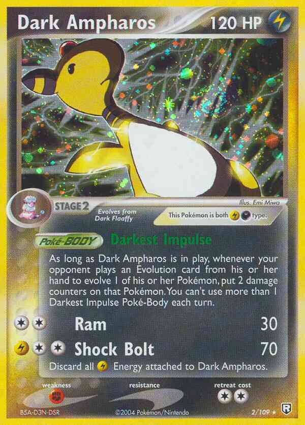 Dark Ampharos - 2/109 - Rare Holo [ex7-2] [Reverse Holo]