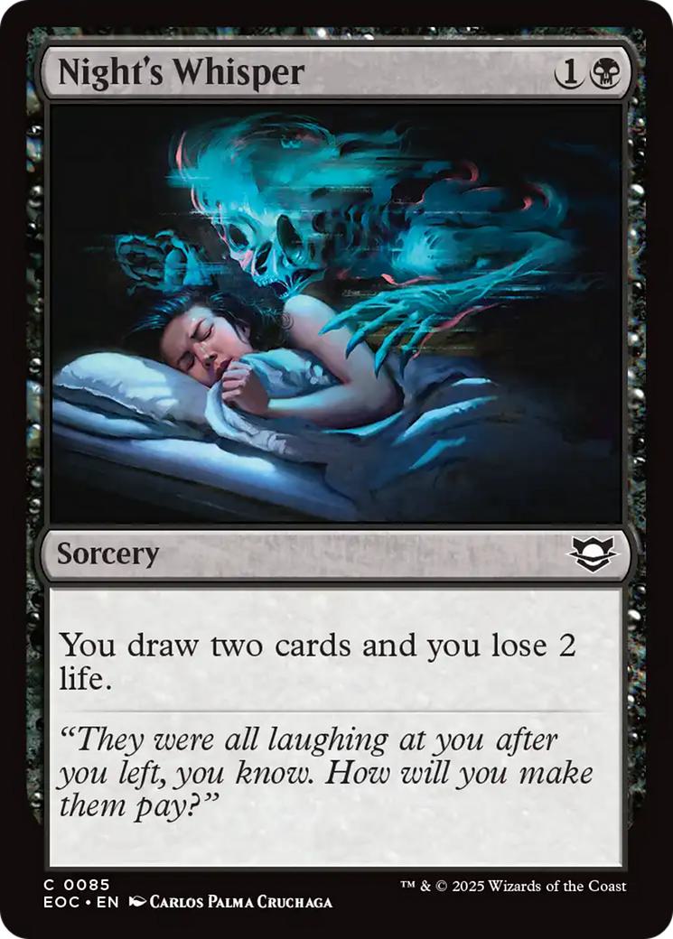 Night's Whisper [85] [Edge of Eternities: Commander] [Non-Foil]