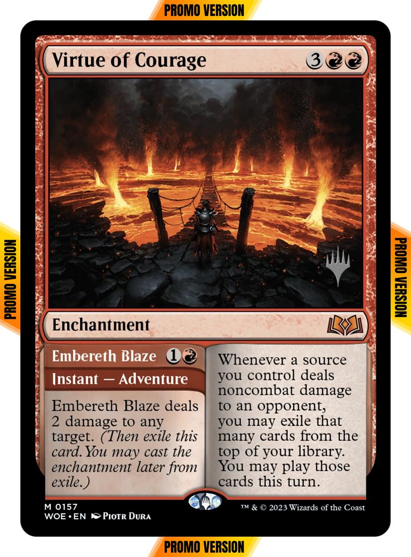 Virtue of Courage // Embereth Blaze [157p] [Promo Pack] [Wilds of Eldraine: Promos] [Non-Foil]