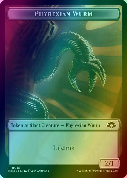 Phyrexian Wurm Token (18) // Servo Token (33) [Modern Horizons 3: Tokens] [Foil]