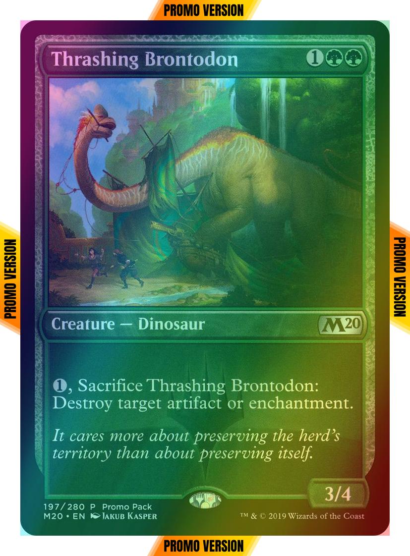 Thrashing Brontodon [197] [Core Set 2020 Promos] [Foil]