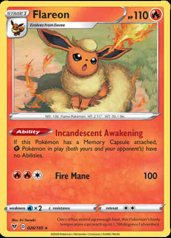 Flareon - 026/185 - Rare [swsh4-026] [Non-Holo]