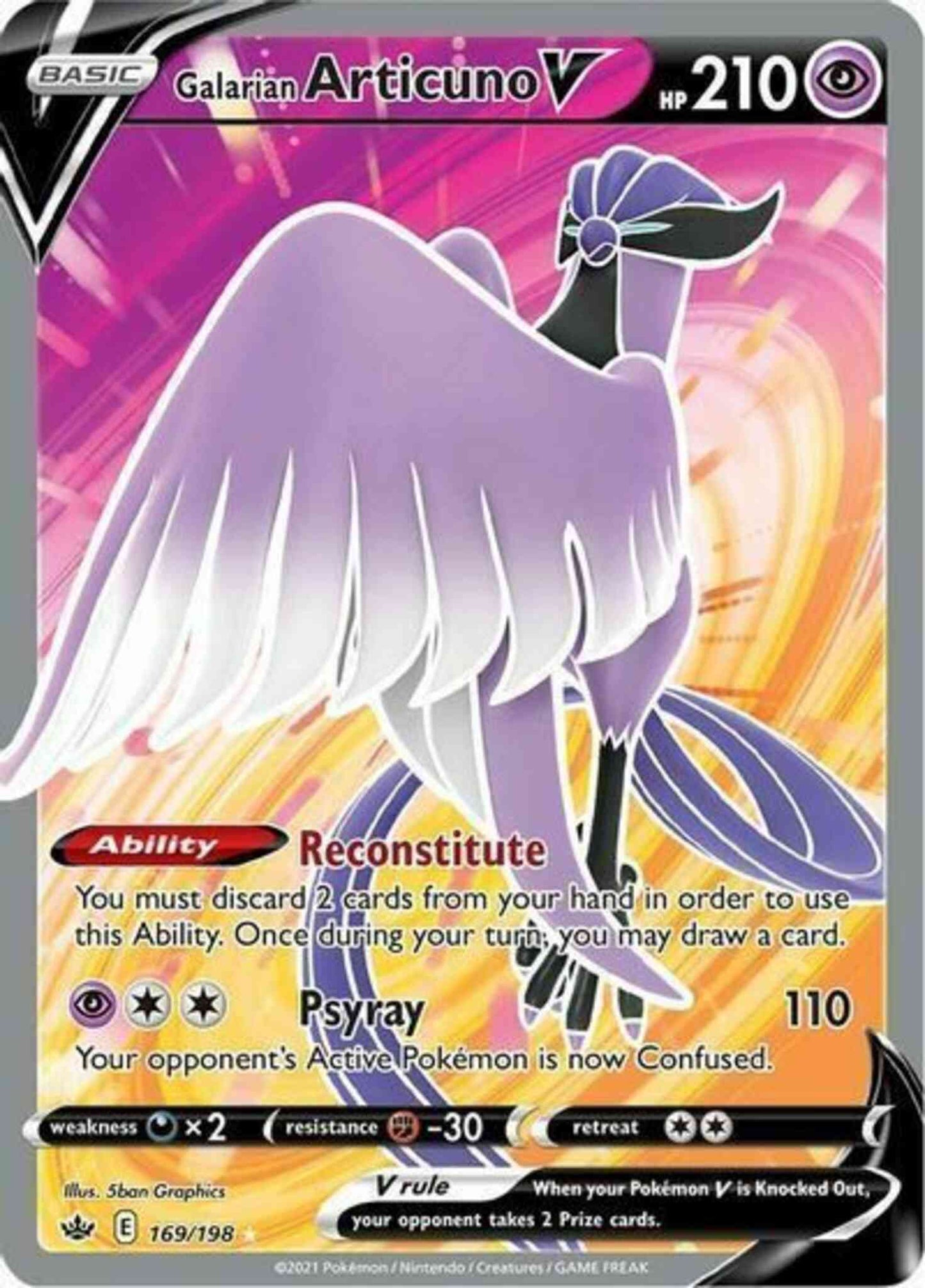 Galarian Articuno V - 169/198 - Rare Ultra [swsh6-169] [Ultra]
