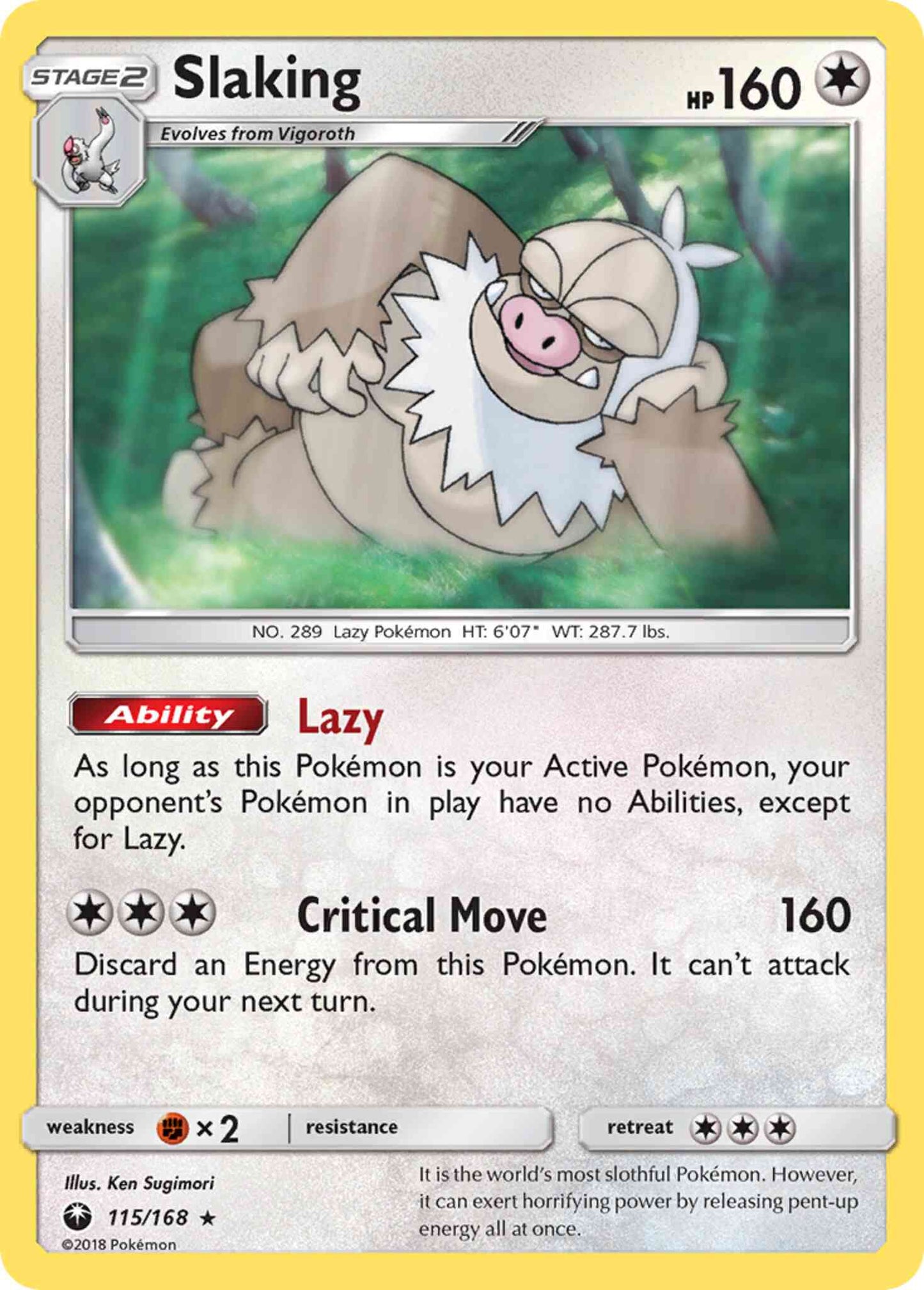 Slaking - 115/168 - Rare Holo [sm7-115] [Holo]