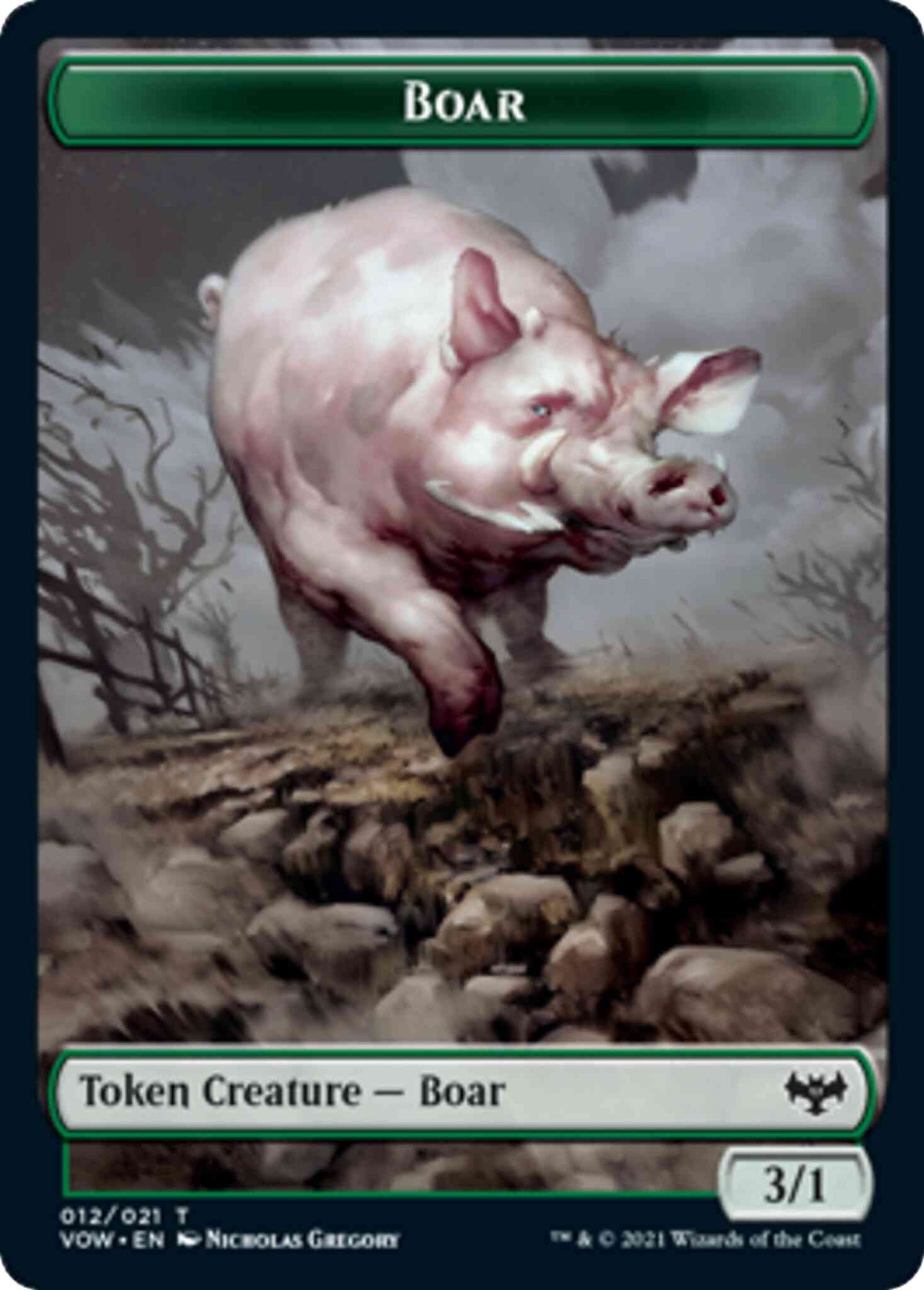 Boar Token [12] [Innistrad: Crimson Vow: Tokens] [Non-Foil]
