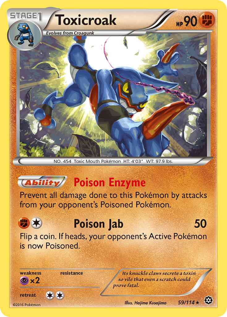 Toxicroak - 59/114 - Rare [xy11-59] [Reverse Holo]