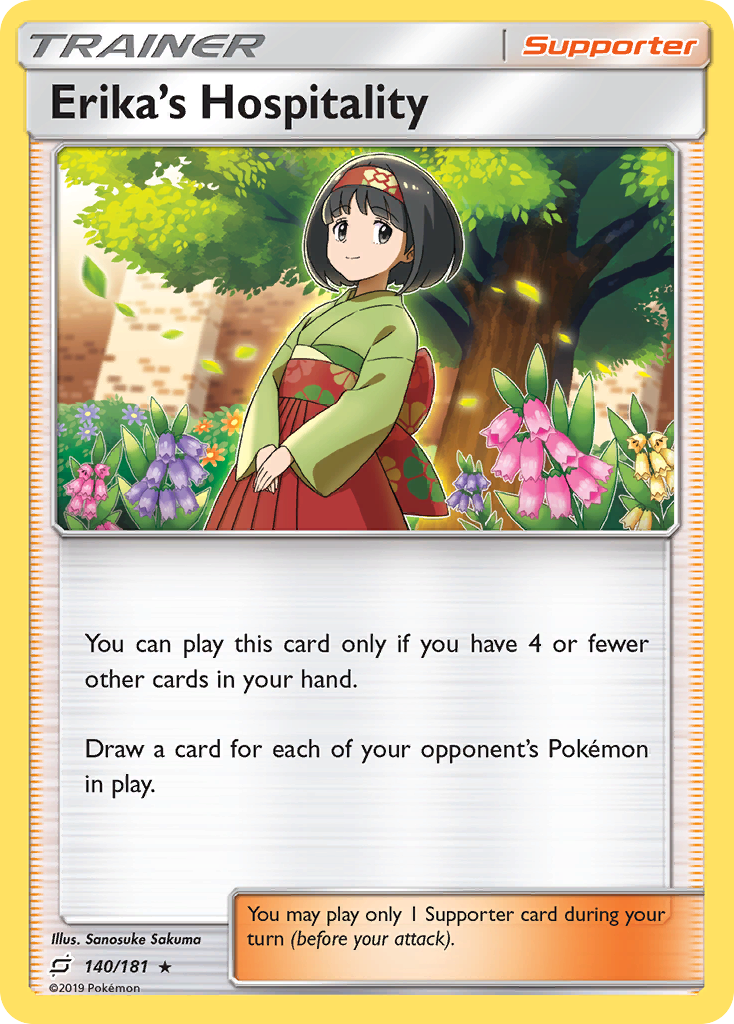 Erika's Hospitality - Theme Deck - 140/181 - Rare [sm9-140] [Non-Holo]