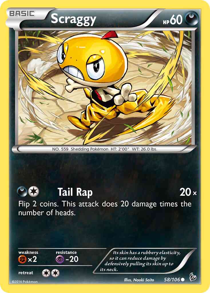 Scraggy - 58/106 - Common [xy2-58] [Reverse Holo]