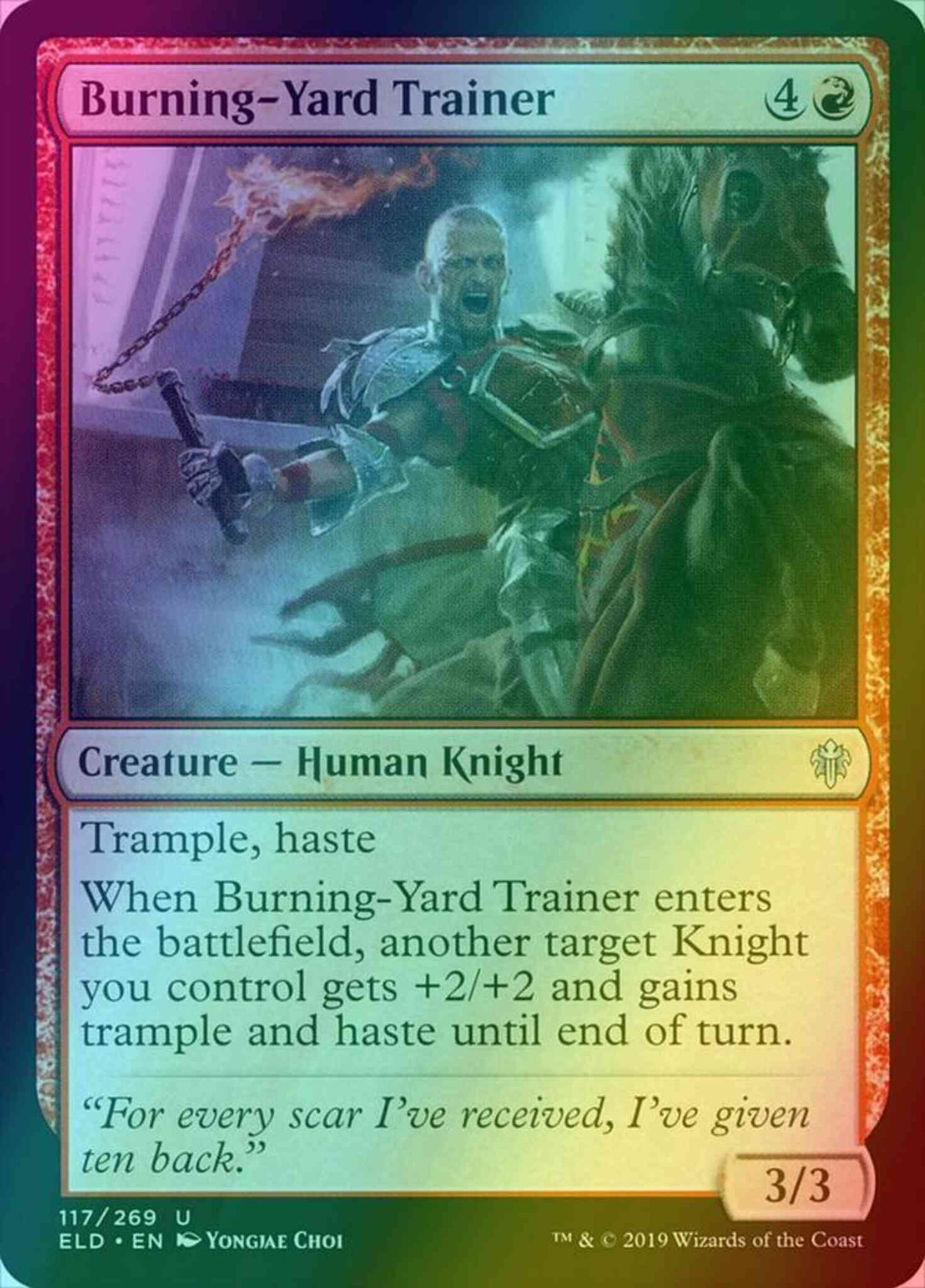 Burning-Yard Trainer [117] [Throne of Eldraine] [Foil]