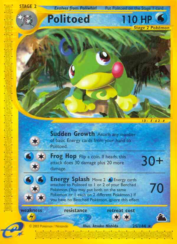 Politoed - 25/144 - Rare [ecard3-25] [Non-Holo]
