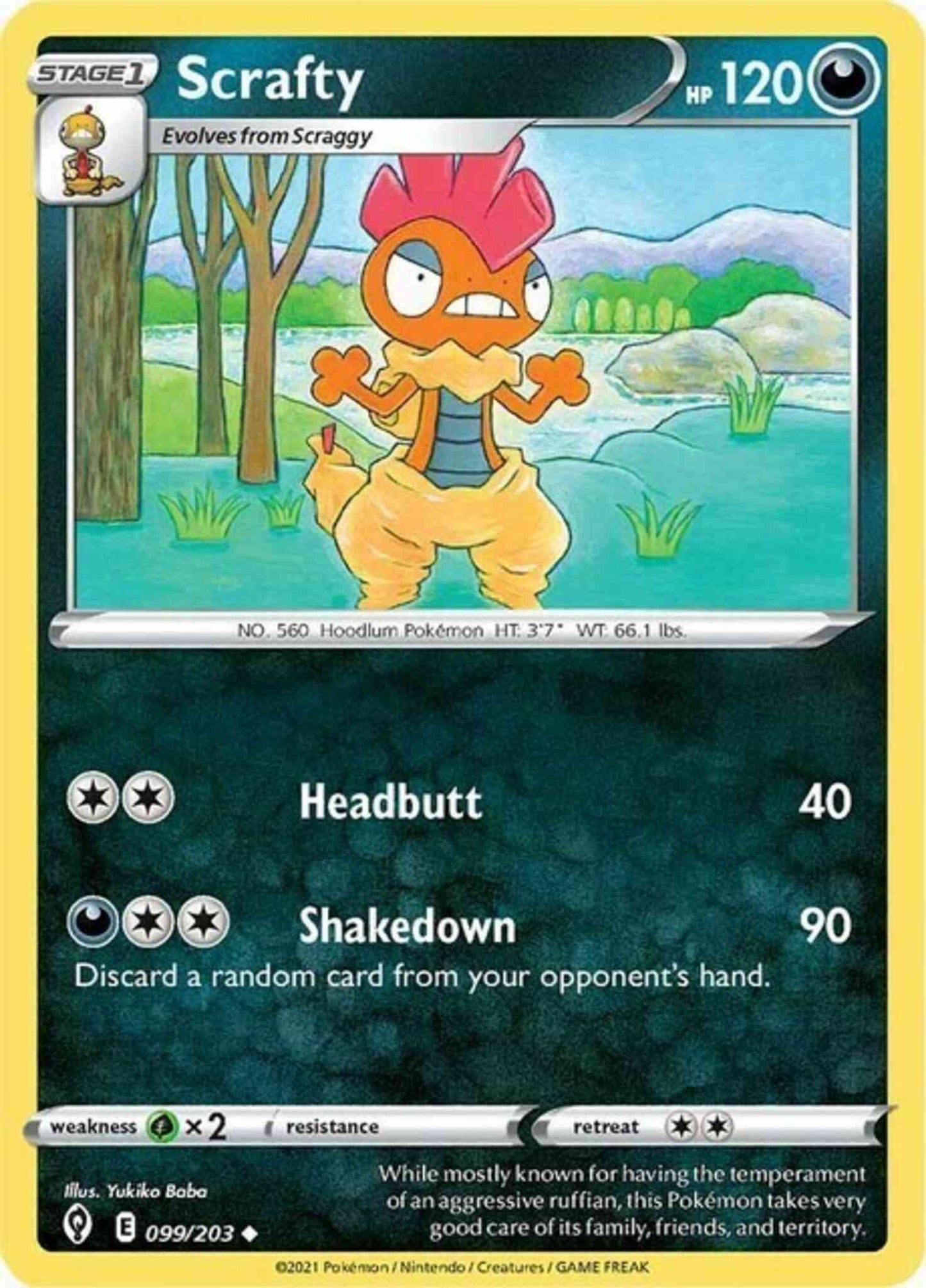 Scrafty - 099/203 - Uncommon [swsh7-099] [Non-Holo]