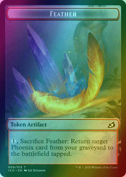Feather Token (09) // Human Soldier Token (04) [Ikoria Lair of Behemoths Tokens] [Foil]