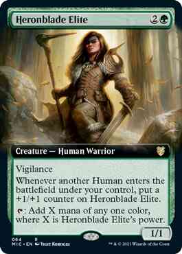 Heronblade Elite [64] [Extended Art] [Innistrad: Midnight Hunt: Commander] [Non-Foil]