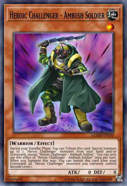Heroic Challenger - Ambush Soldier - NUMH-EN010 - Secret Rare - 1st Edition
