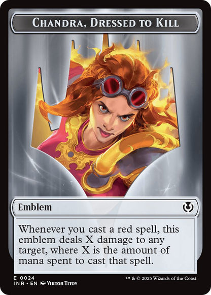 Chandra, Dressed to Kill Emblem (24) // Human Token (14) [Innistrad Remastered: Tokens] [Non-Foil]