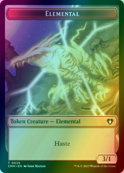 Cat Token (05) // Elemental Token (25) [Commander Masters: Tokens] [Foil]