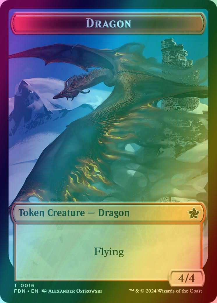 Dragon Token (16) // Dragon Token (17) [Foundations: Tokens] [Foil]