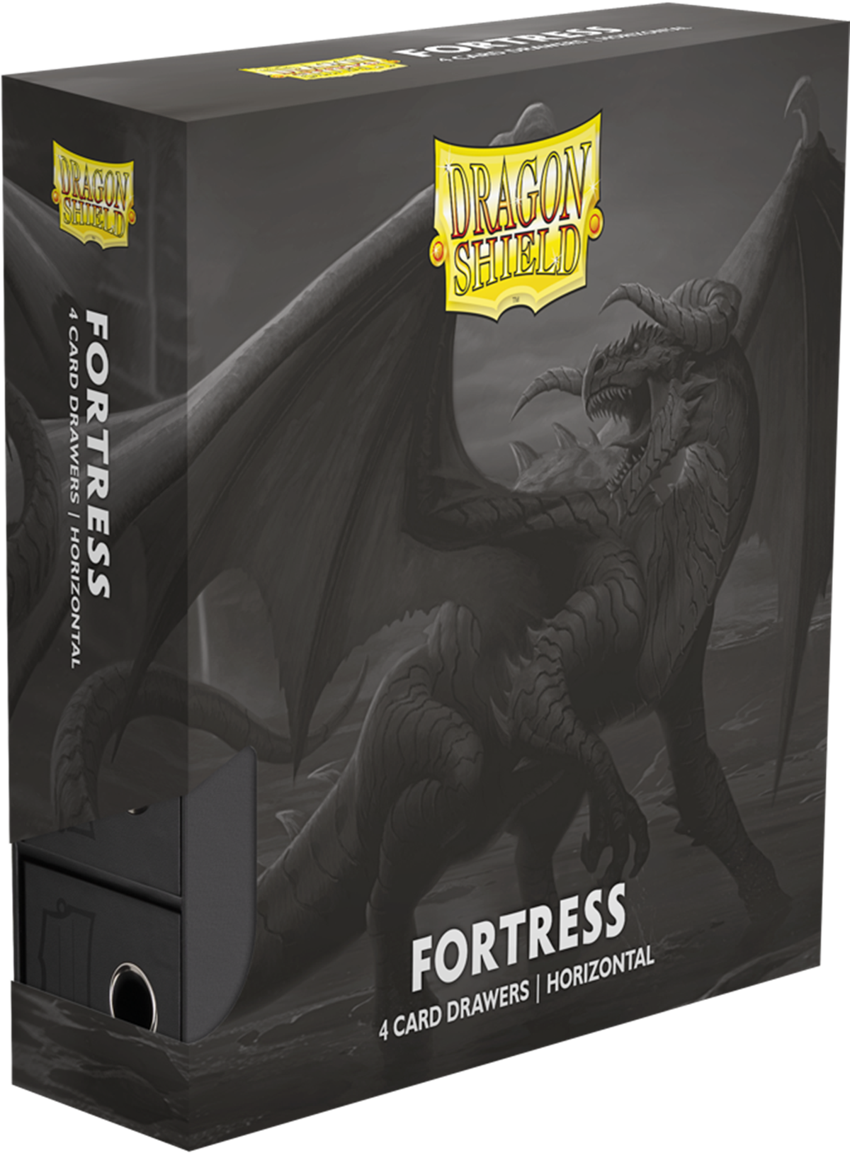 Dragon Shield Fortress Card Drawers - Horizontal 4 Row - 2480+ - Black
