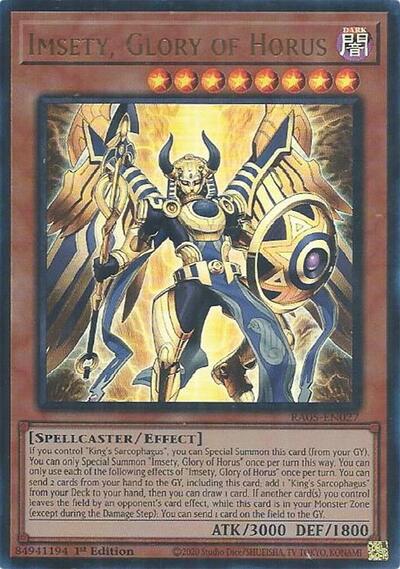Imsety, Glory of Horus - RA05-EN027 - Ultra Rare - 1st Edition