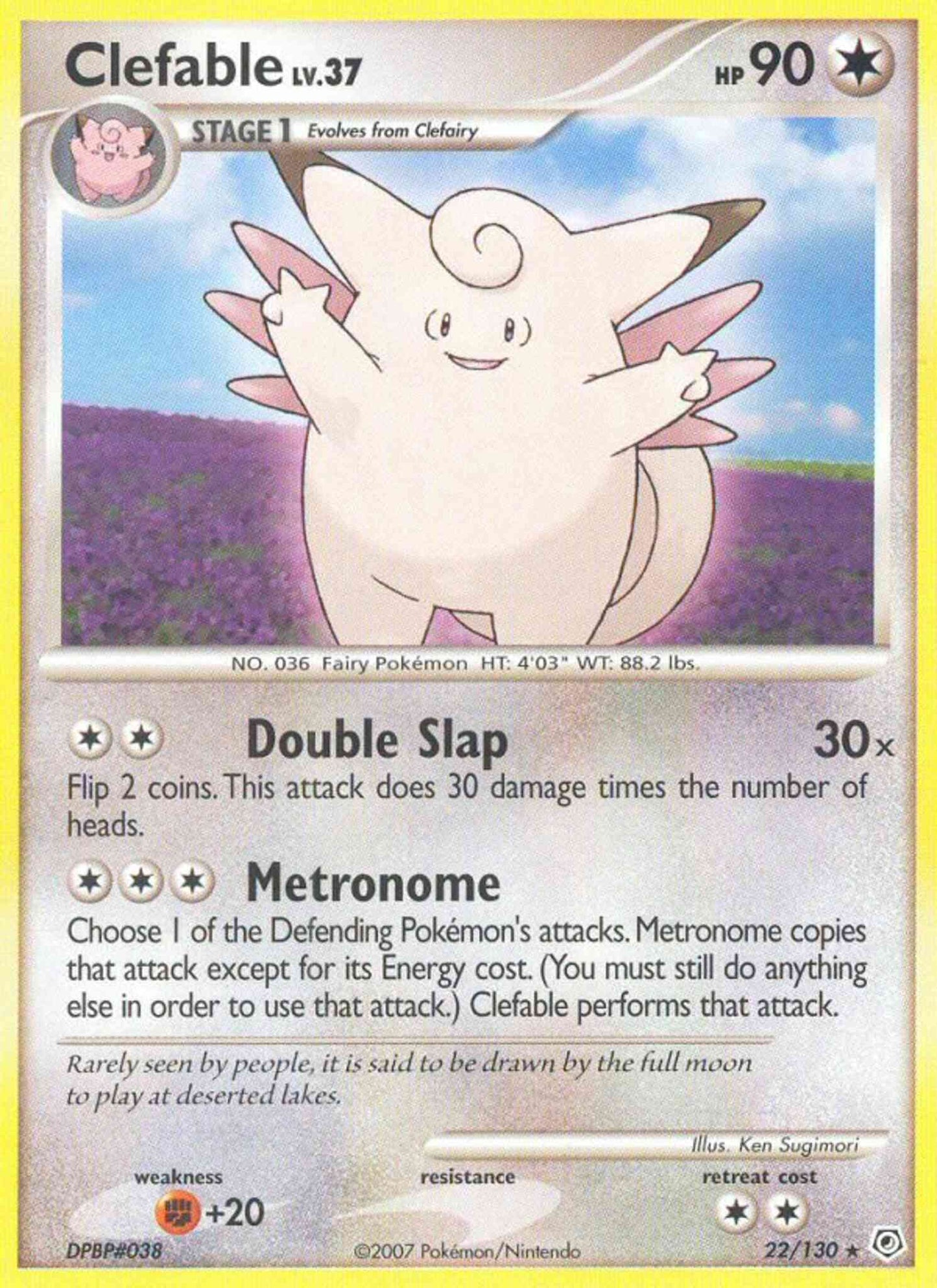 Clefable - 22/130 - Rare [dp1-22] [Reverse Holo]