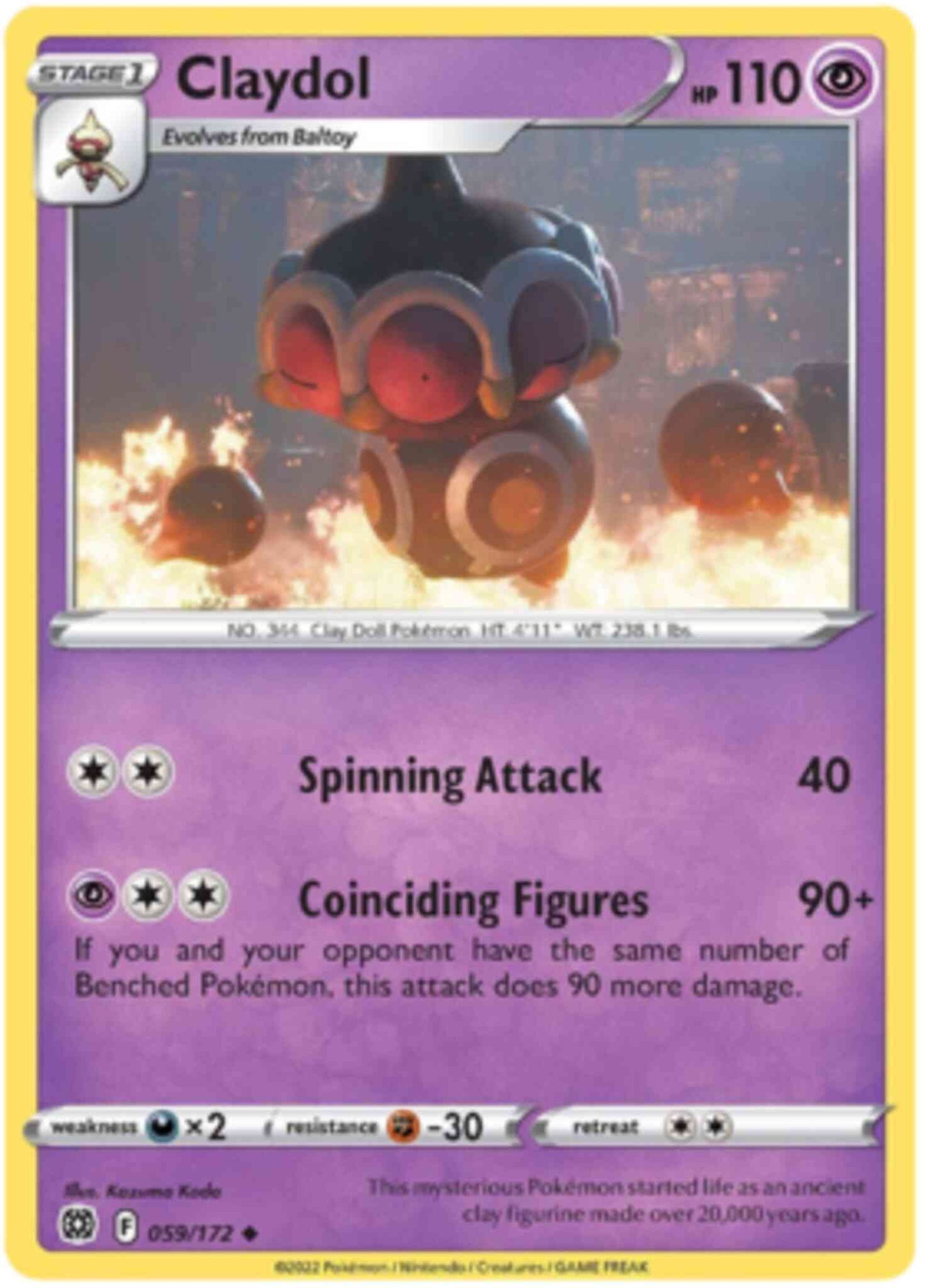 Claydol - 059/172 - Uncommon [swsh9-059] [Non-Holo]