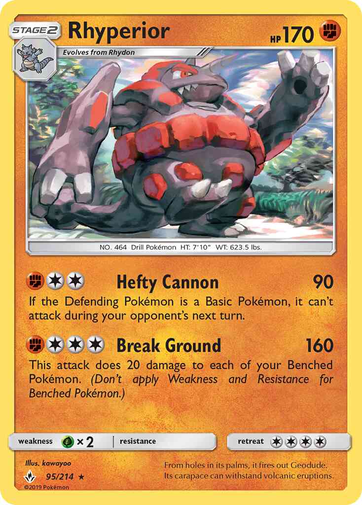 Rhyperior - 95/214 - Rare [sm10-95] [Reverse Holo]