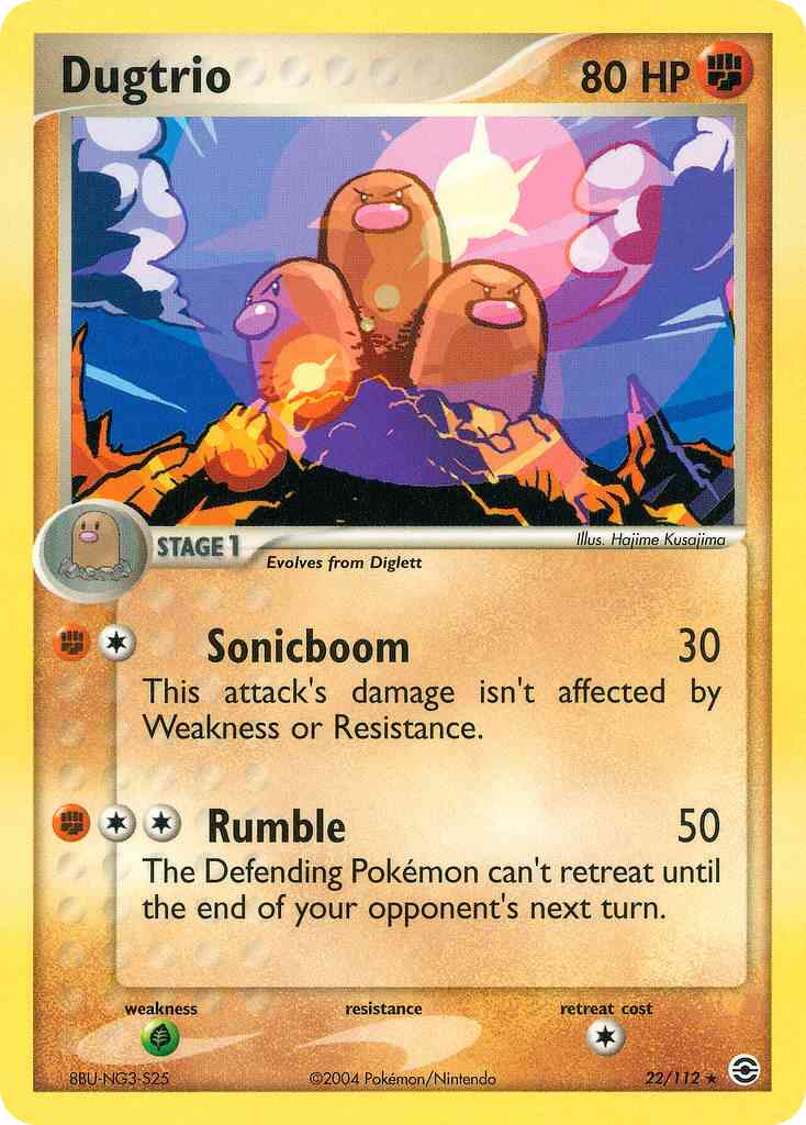 Dugtrio - 22/112 - Rare [ex6-22] [Non-Holo]