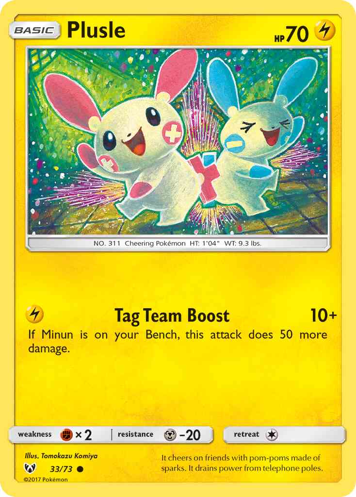Plusle - 33/73 - Common [sm35-33] [Reverse Holo]