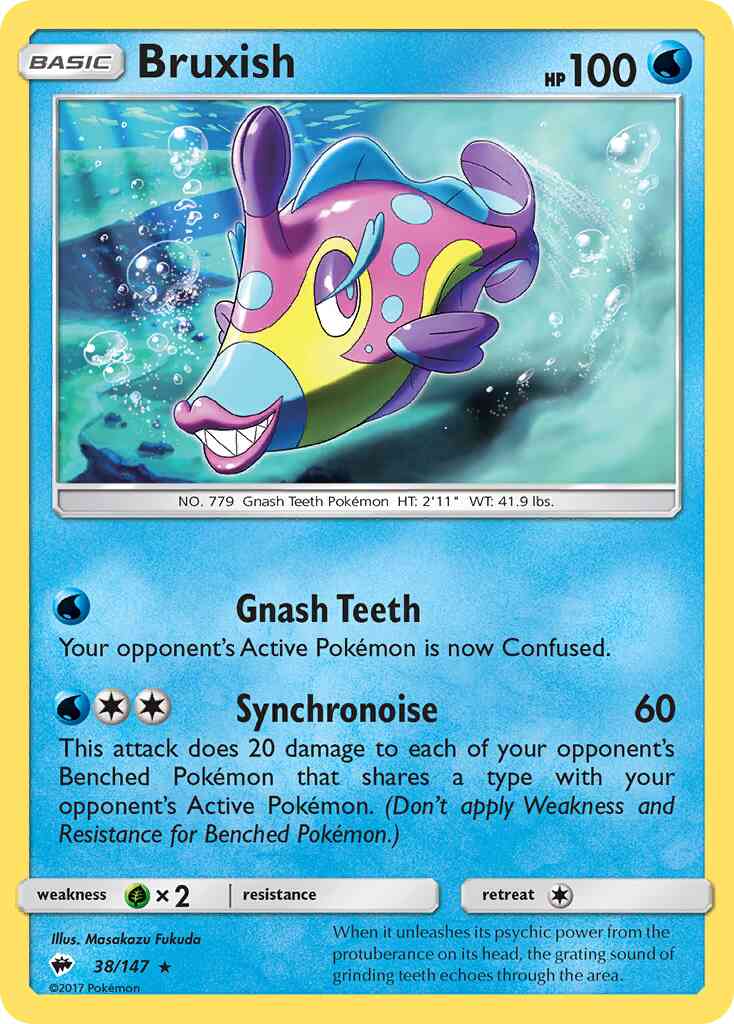 Bruxish - 38/147 - Rare [sm3-38] [Reverse Holo]