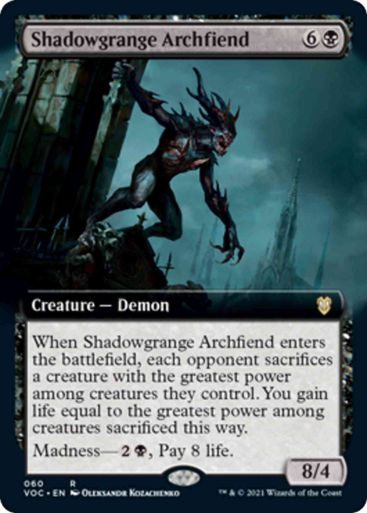 Shadowgrange Archfiend [60] [Extended Art] [Innistrad: Crimson Vow: Commander] [Non-Foil]