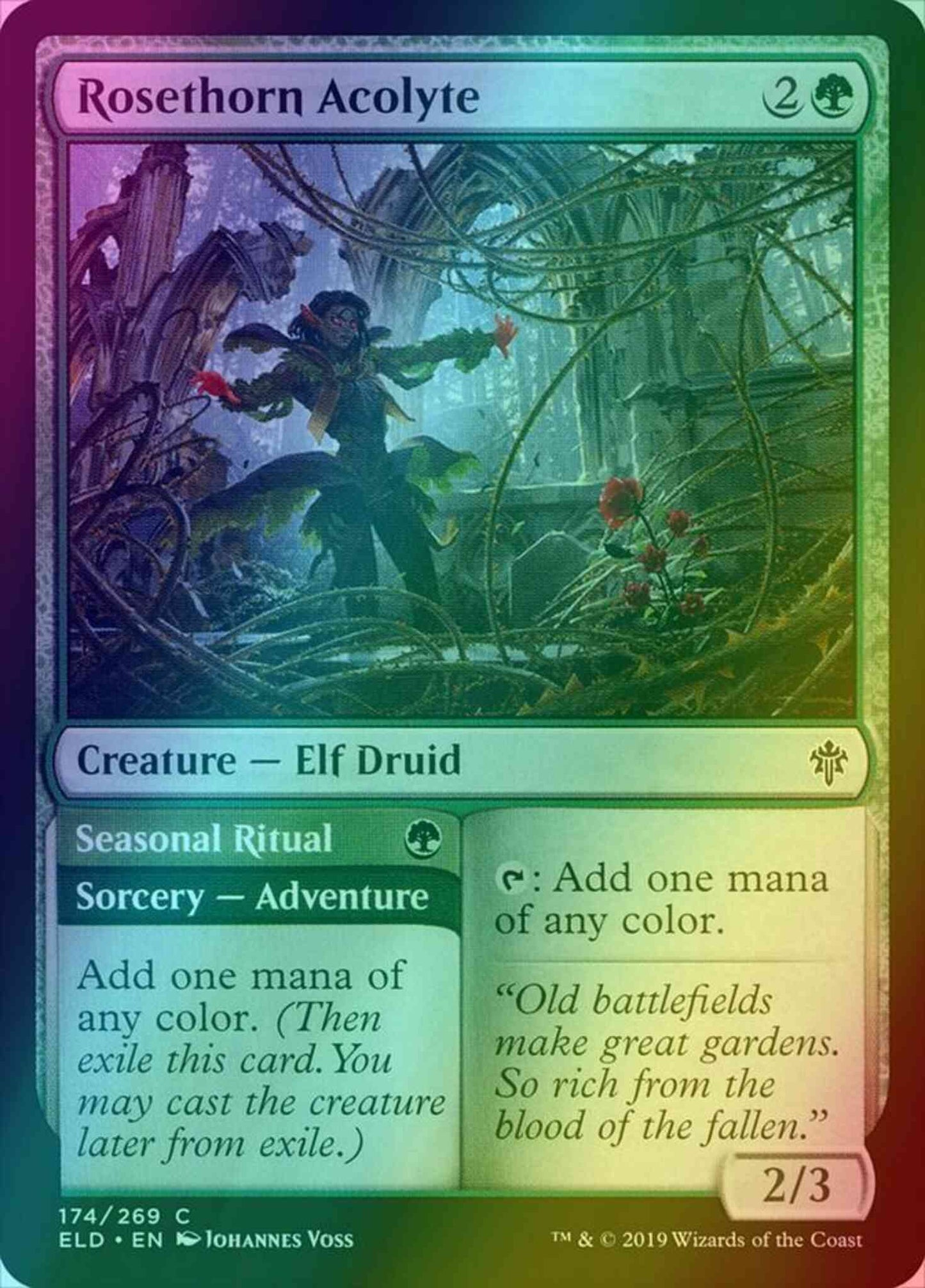 Rosethorn Acolyte // Seasonal Ritual [174] [Throne of Eldraine] [Foil]