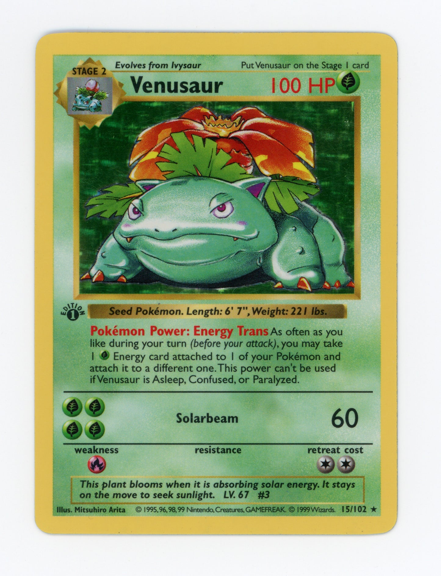 Venusaur — Damaged|Rare|1st Edition|Holo — ID 17986