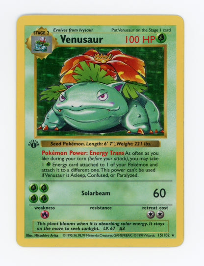 Venusaur — Damaged|Rare|1st Edition|Holo — ID 17986