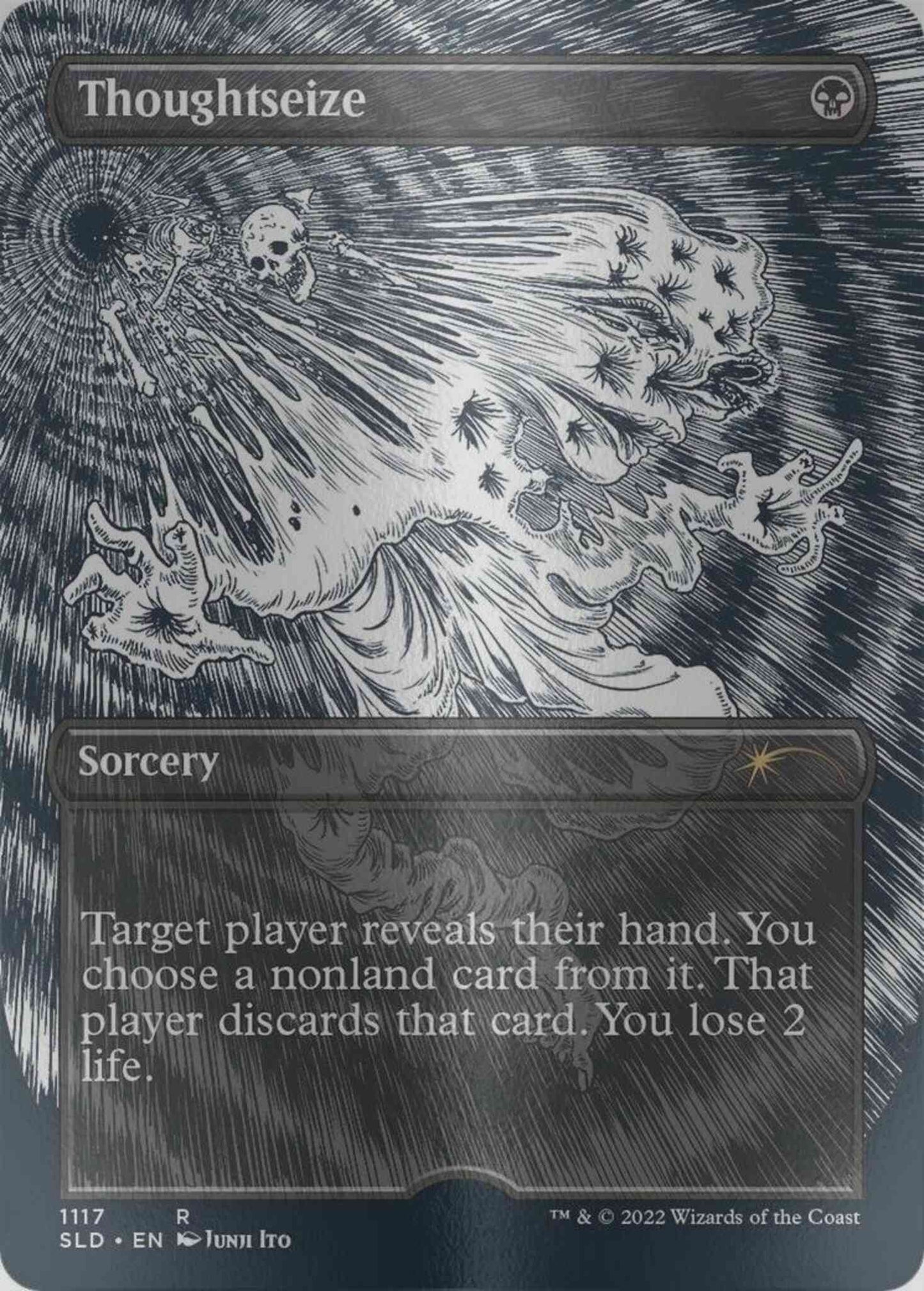 Thoughtseize [1117] [Borderless] [Junji Ito] [Secret Lair Drop] [Etched Foil]