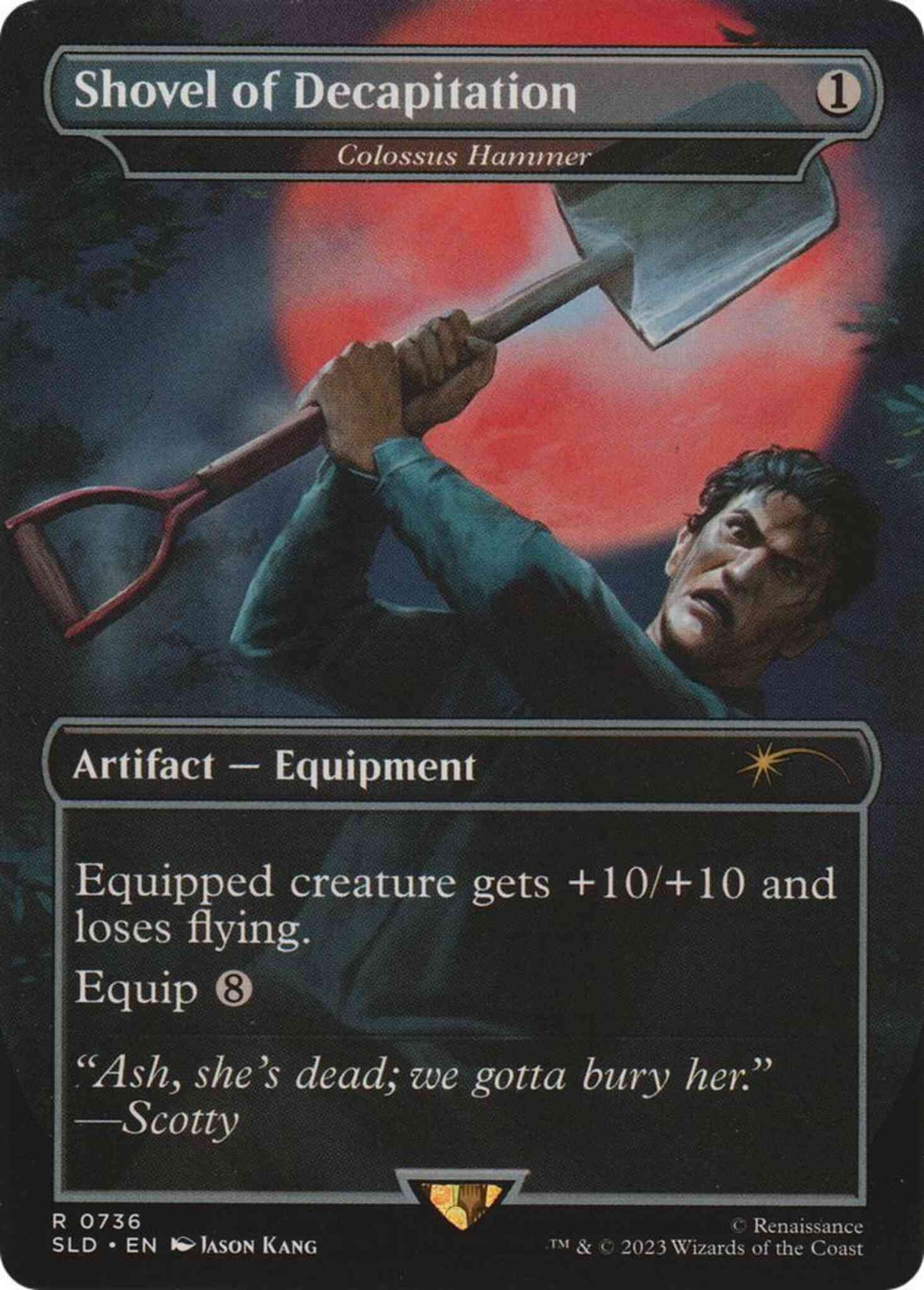 Shovel of Decapitation - Colossus Hammer [0736] [Borderless] [Evil Dead] [Secret Lair Drop] [Non-Foil]