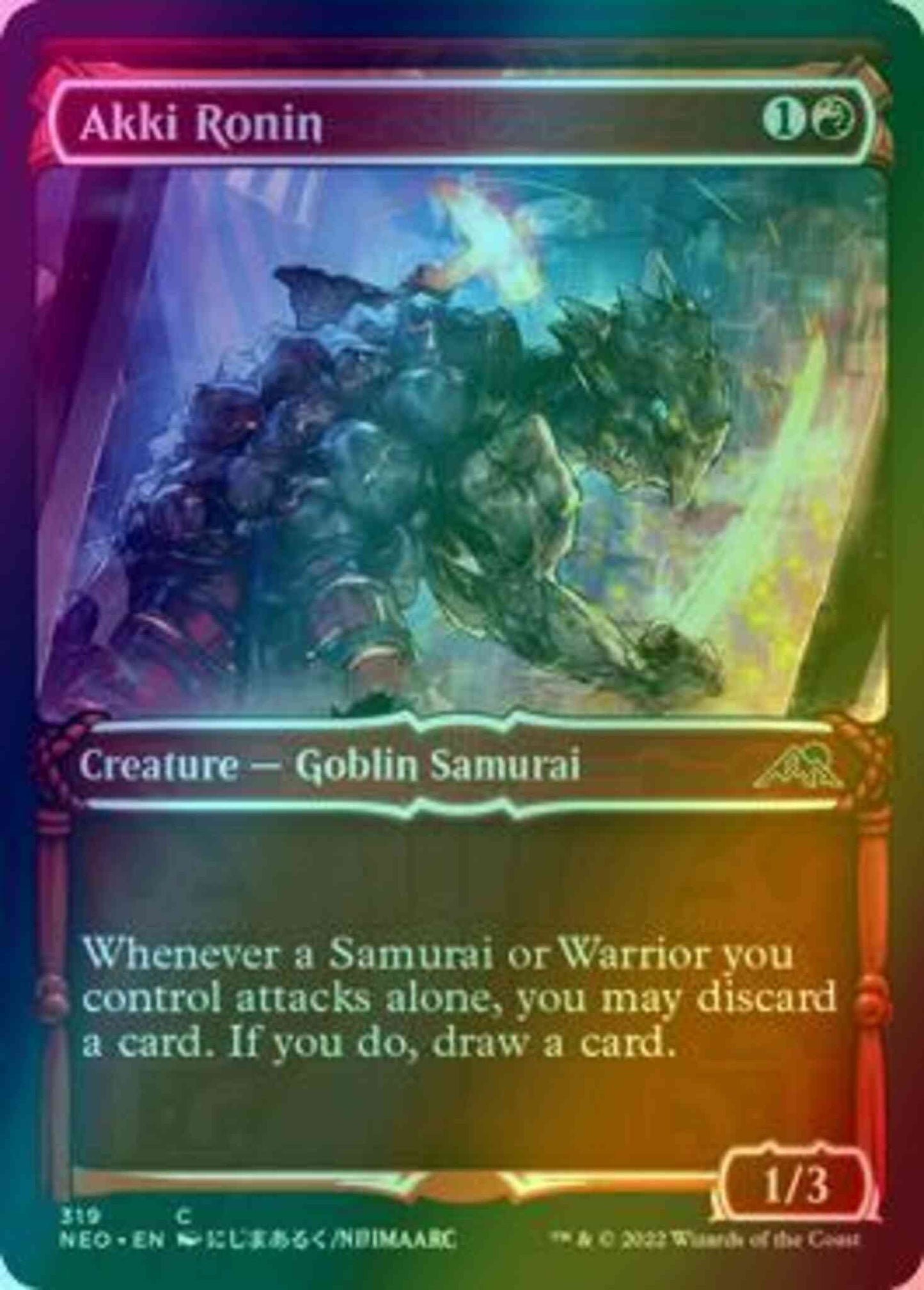 Akki Ronin [319] [Samurai Showcase] [Kamigawa: Neon Dynasty] [Foil]