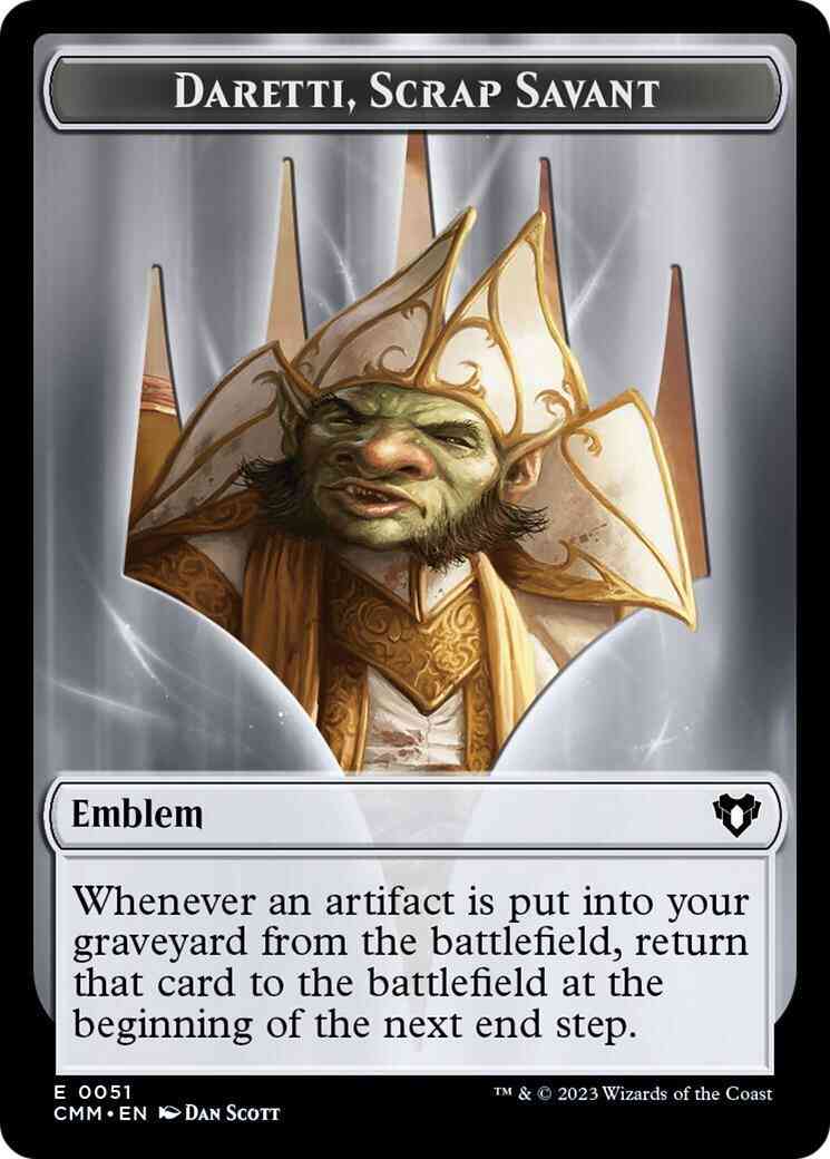 Daretti, Scrap Savant Emblem (51) // Soldier Token (09) [Commander Masters: Tokens] [Non-Foil]