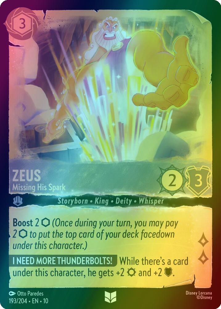 Zeus - Missing His Spark - 193/204 [Whispers in the Well] [Holofoil]
