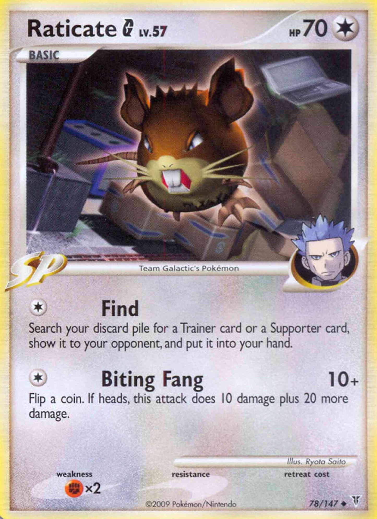Raticate G - 78/147 - Uncommon [pl3-78] [Reverse Holo]