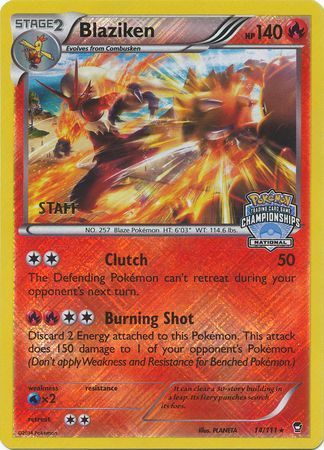 Blaziken - 14/111 - Staff National Championships Promo [Reverse Holo]