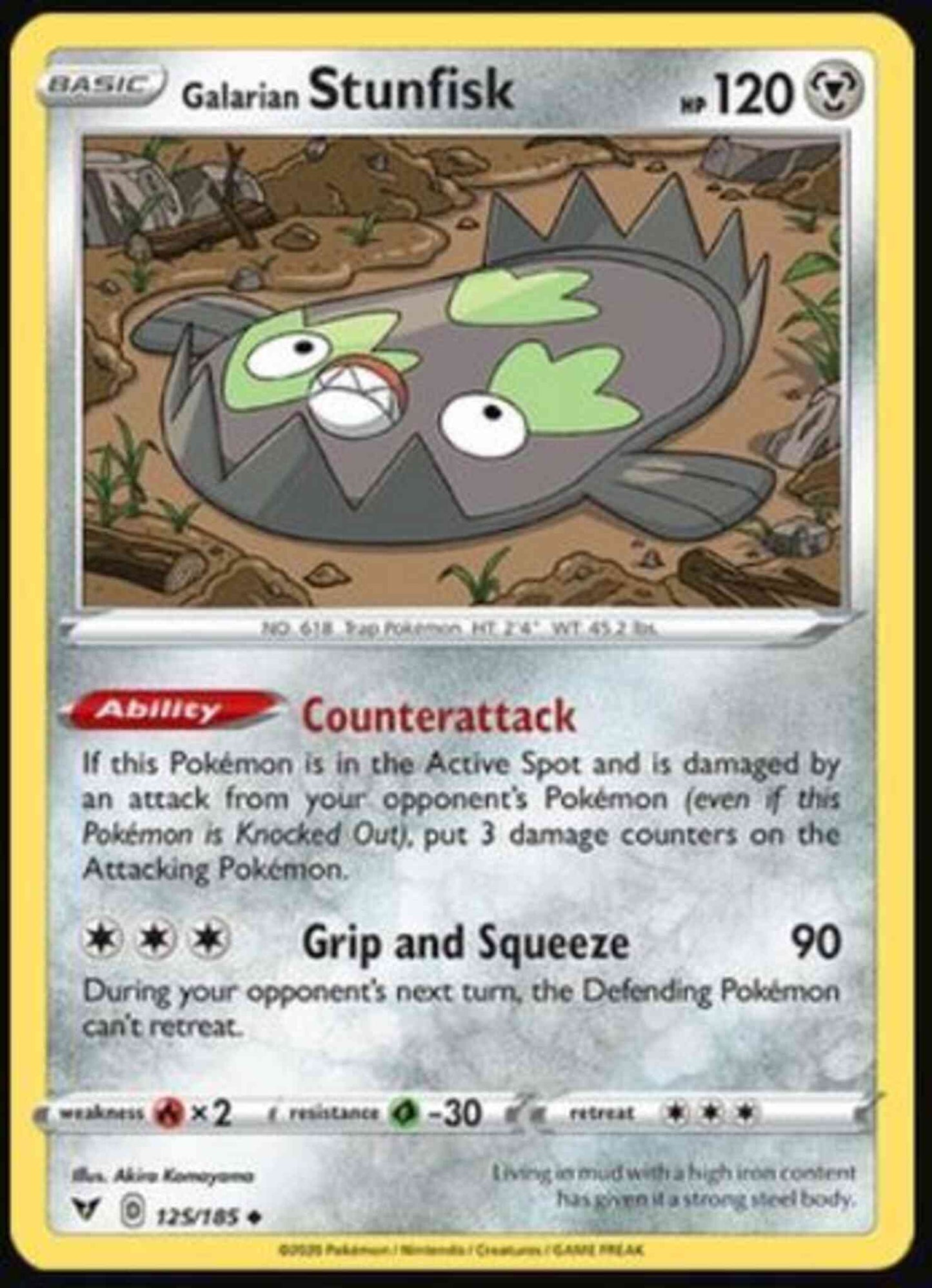 Galarian Stunfisk - 125/185 - Uncommon [swsh4-125] [Reverse Holo]