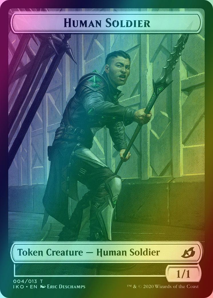 Beast Token (10) // Human Soldier Token (04) [Ikoria Lair of Behemoths Tokens] [Foil]