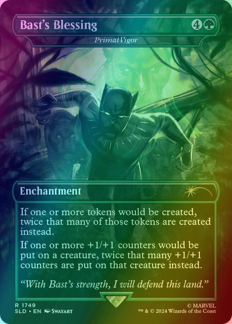 Bast's Blessing - Primal Vigor [1749] [Borderless] [Marvel's Black Panther] [Secret Lair Drop] [Foil]