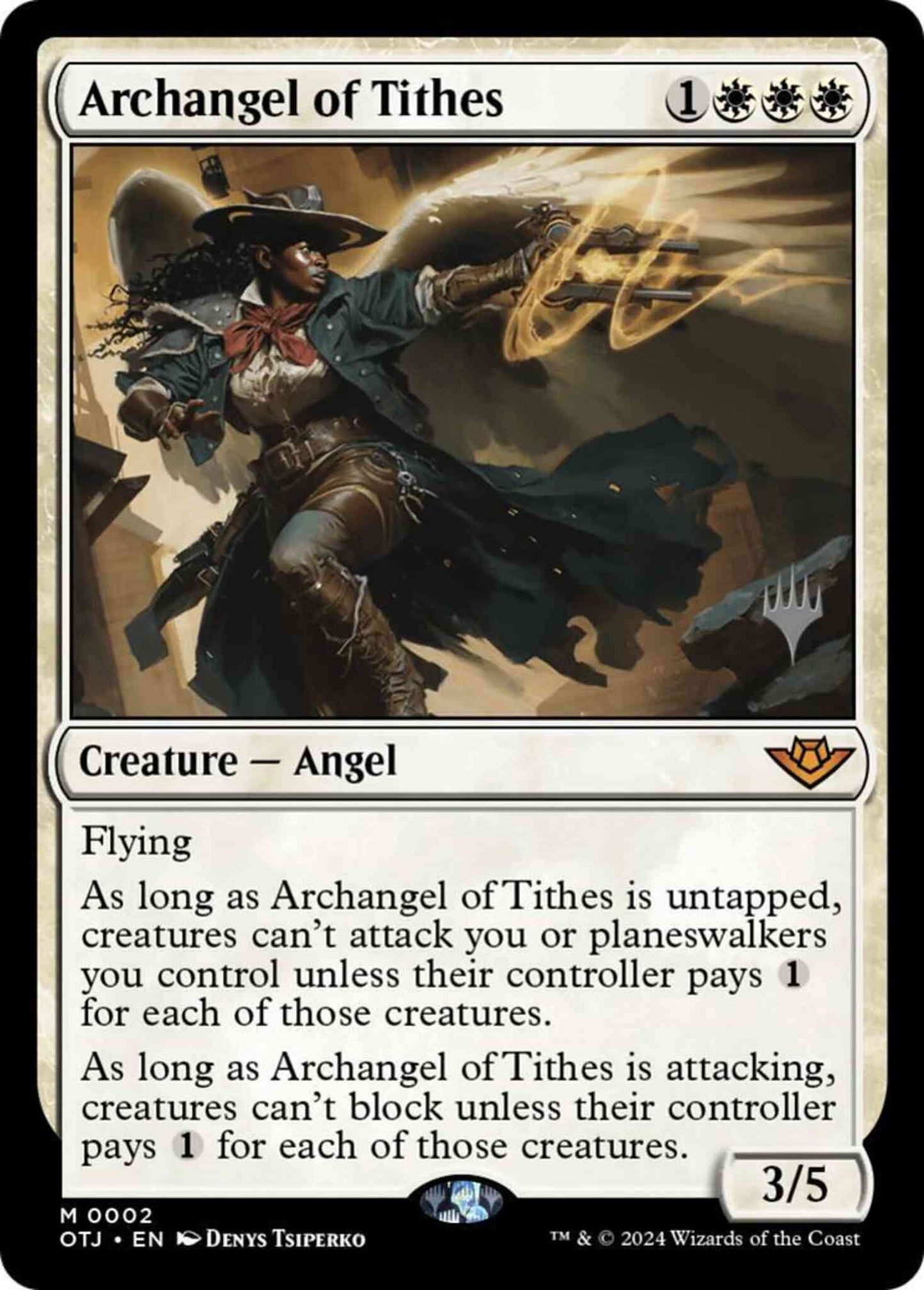 Archangel of Tithes [2p] [Promo Pack] [Outlaws of Thunder Junction: Promos] [Non-Foil]